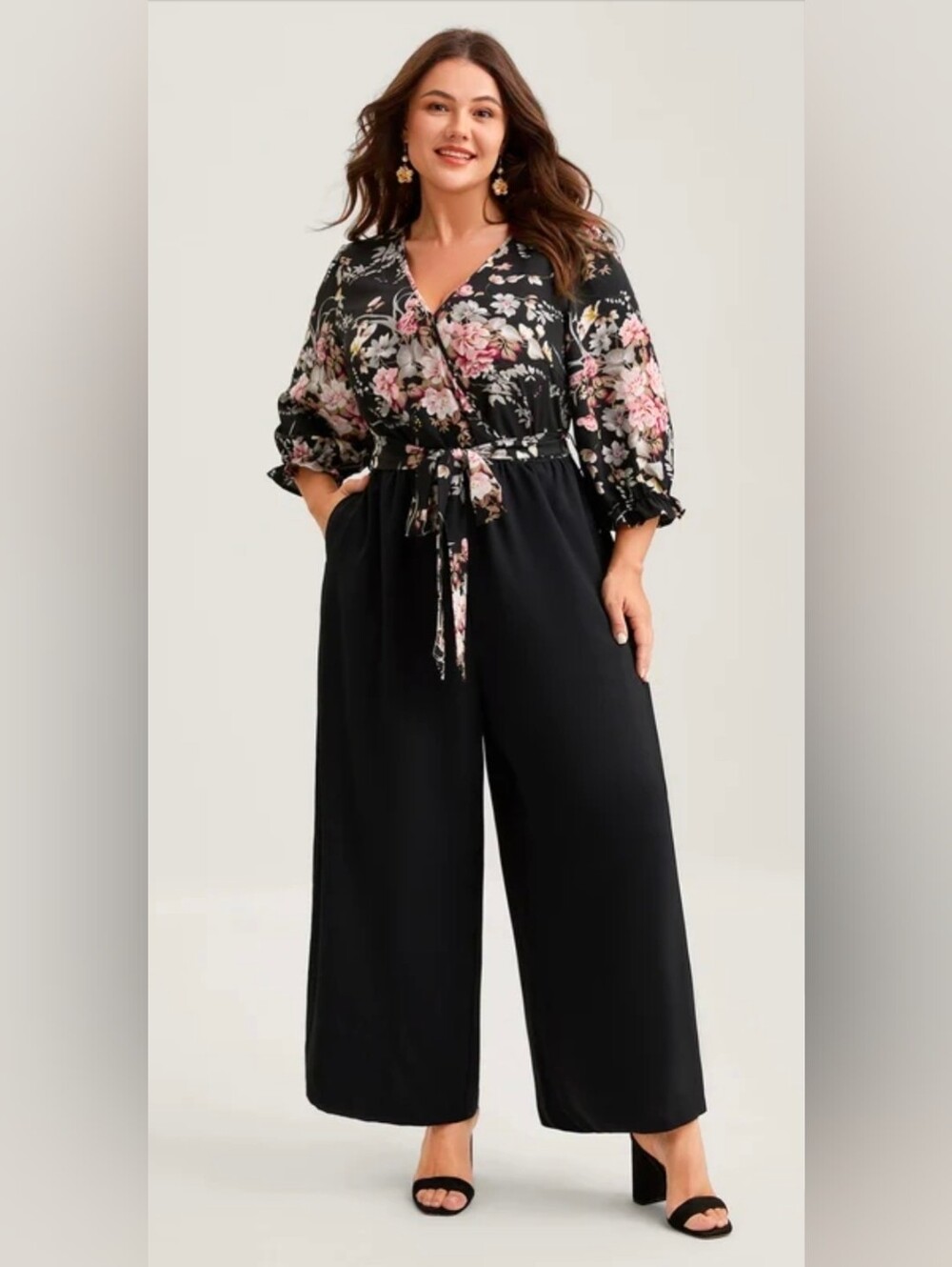 NWT Elagant Floral Pantsuit Large 12